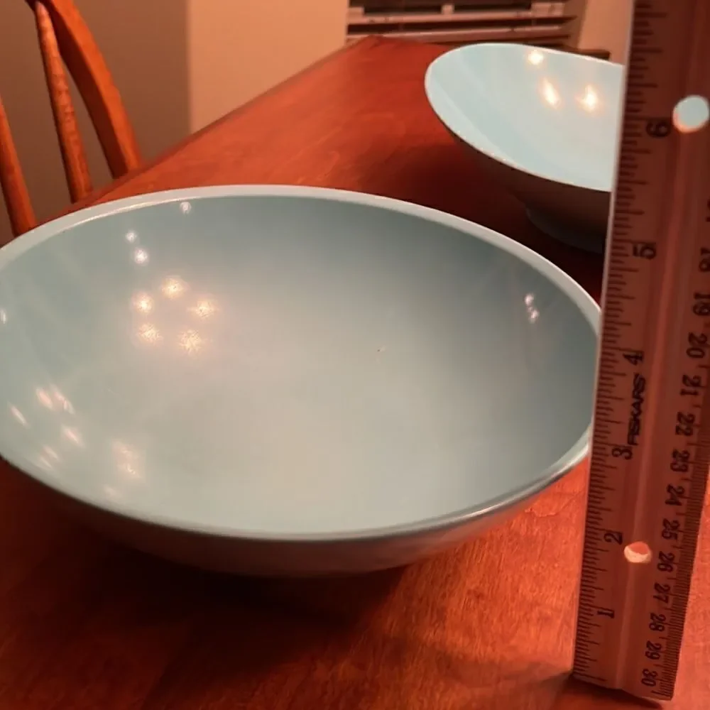 Atomic Set of 3 Teal Vintage Melamie Bowls